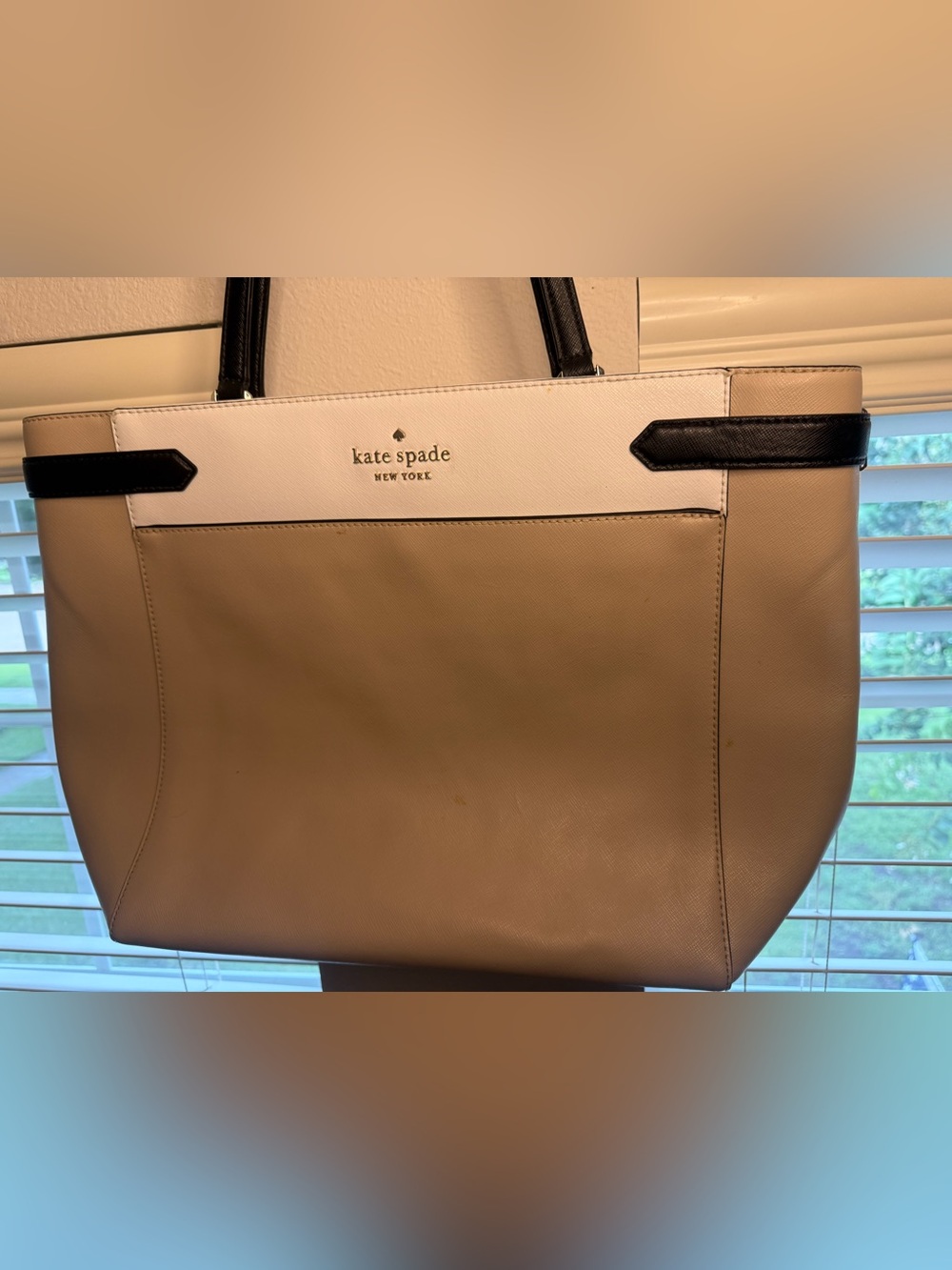 kate spade Beige, White & Black Leather Tote - Picture 3 of 16